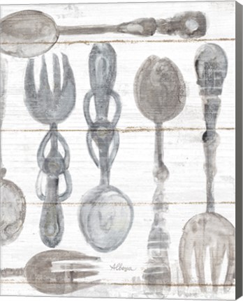 Framed Spoons and Forks III Neutral Print