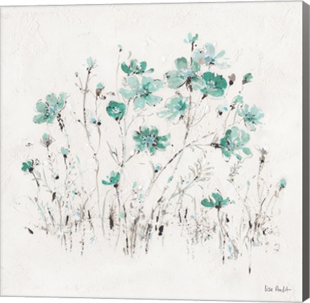 Framed Wildflowers II Turquoise Print