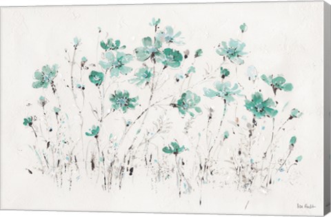 Framed Wildflowers I Turquoise Print