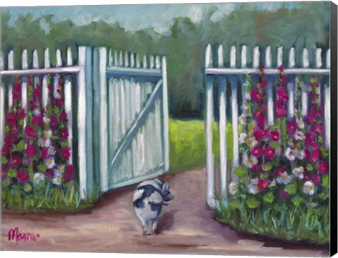 Framed Daisy Smelling Flowers Print