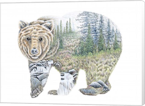 Framed Scenic Bear Print