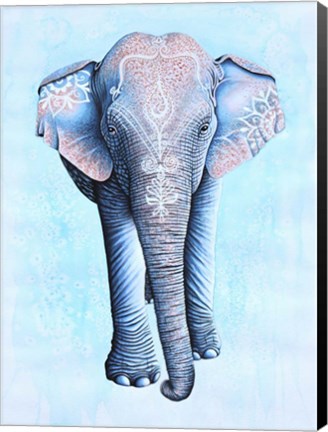 Framed Painted Asian Elephant Print