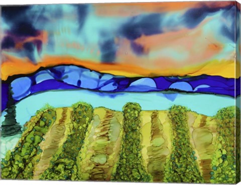 Framed Mountain Vineyard Print