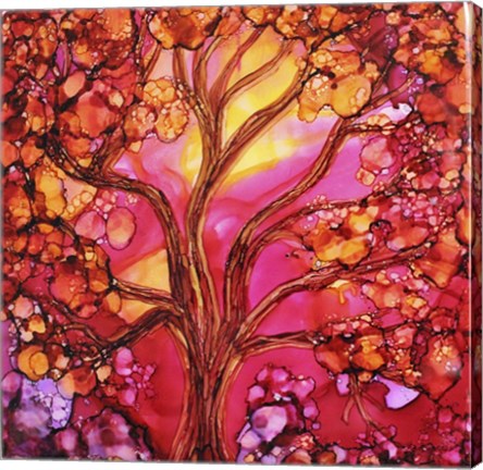 Framed Sunset Tree Print