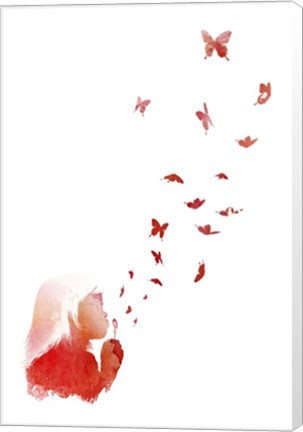 Framed Blowing Butterflies Print
