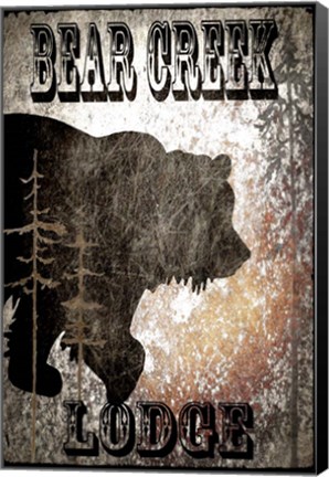 Framed Bear Creek Lodge - Black Print