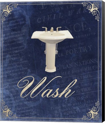 Framed Beloved Bath Blue 2 Print