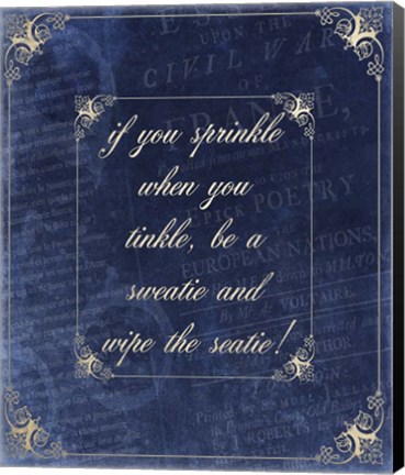 Framed Beloved Bath Blue 3 Print