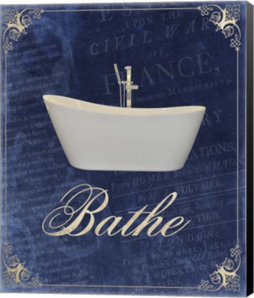 Framed Beloved Bath Blue 1 Print