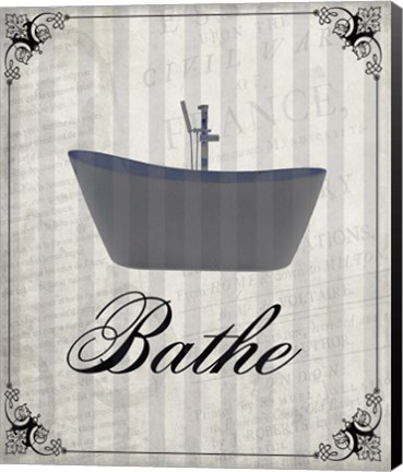Framed Beloved Bath Grey 1 Print