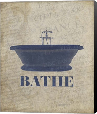 Framed Beloved Bath Blue - Bathe Print