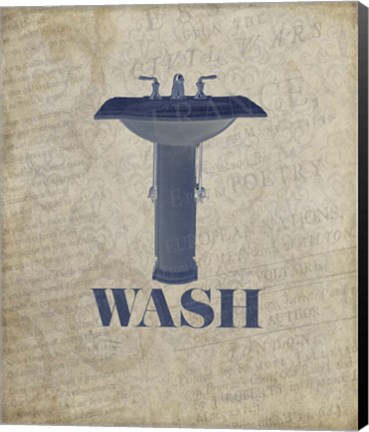 Framed Beloved Bath Blue - Wash Print