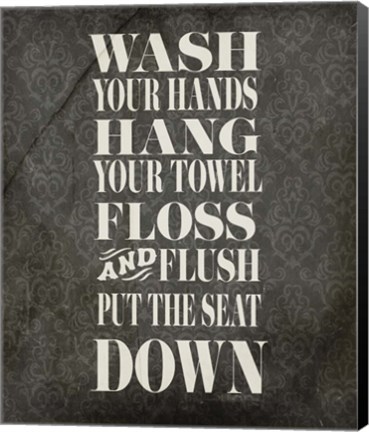 Framed Beloved Bath Black - Floss Print