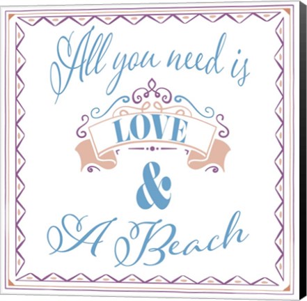 Framed Beach Sign 1 Print