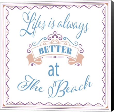 Framed Beach Sign 2 Print