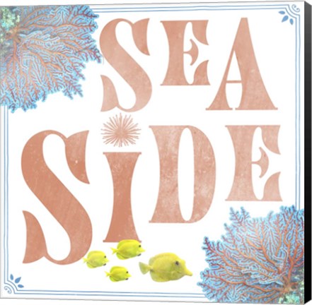 Framed Beach Sign 3 Print