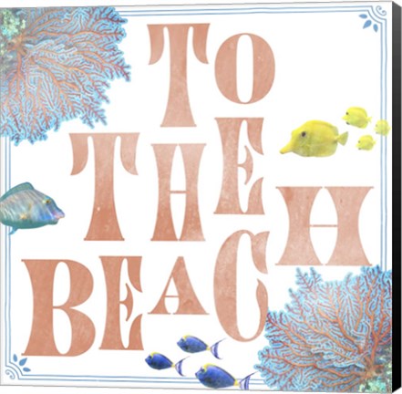 Framed Beach Sign 4 Print