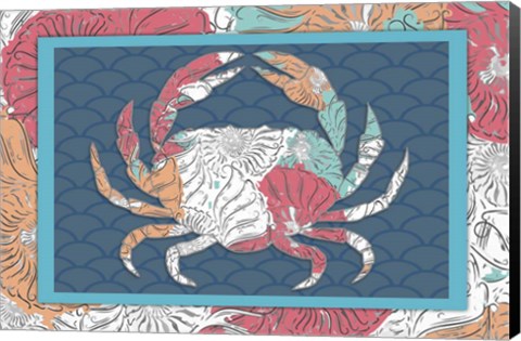 Framed Sea Side BoHo - Crab Print