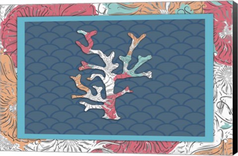 Framed Sea Side BoHo - Coral Print