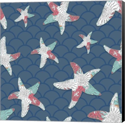 Framed Sea Side BoHo Pattern - Starfish Print
