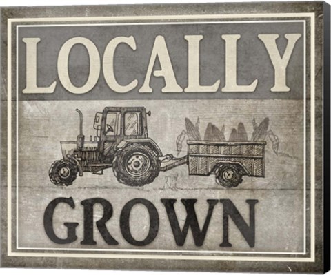 Framed Locally Grown Tractor Print