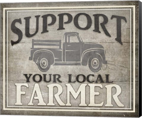 Framed Vintage Farm Sign - Local Farmer Print