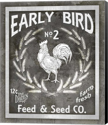Framed Farm Sign Early Bird Print