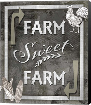 Framed Farm Sign Farm Sweet Farm 1 Print