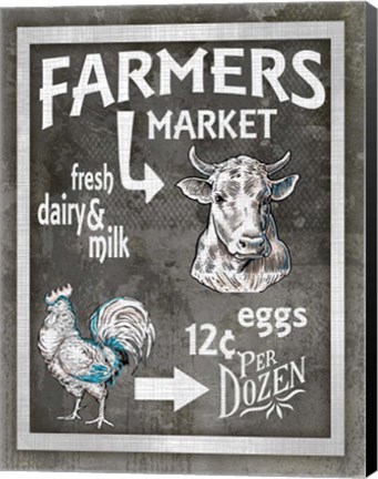 Framed Farm Sign Farmers Market 3 Print