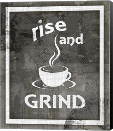 Framed Farm Sign Rise And Grind Print