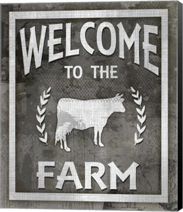 Framed Farm Sign Welcome To The Farm Print