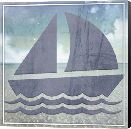 Framed Beach Signs Boating V1 Print