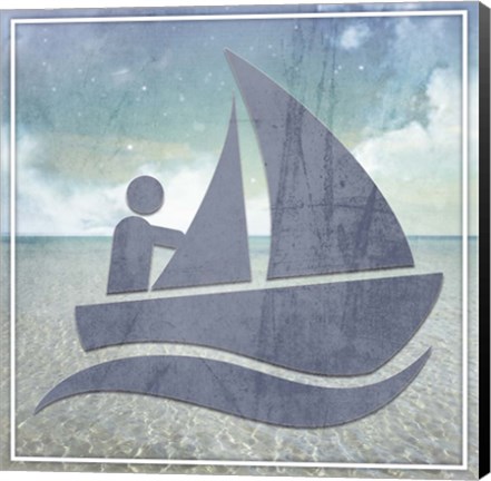 Framed Beach Signs Boating2 V1 Print