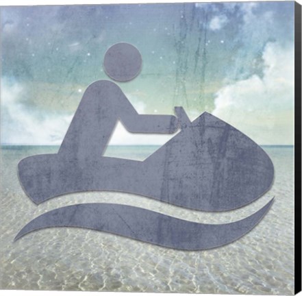 Framed Beach Signs JetSki Print