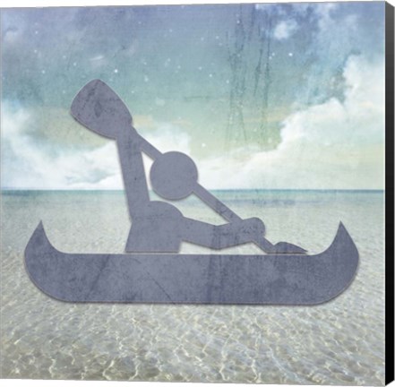 Framed Beach Signs Kayak Print