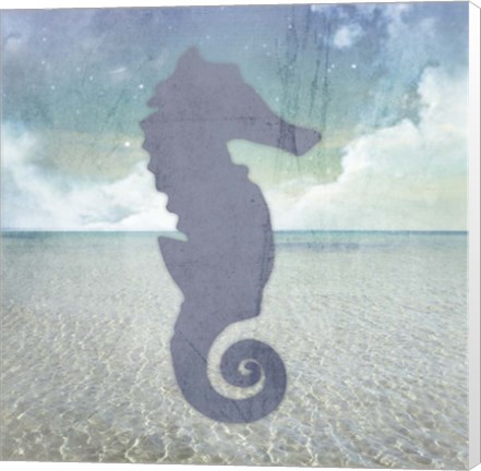 Framed Beach Signs SeaHorse Print