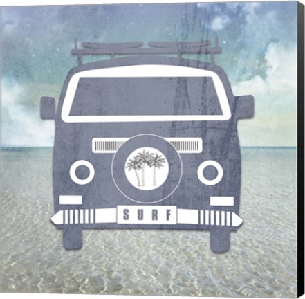 Framed Beach Signs SurfVan Print