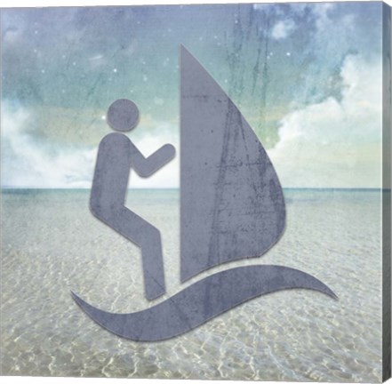 Framed Beach Signs WindSurfer Print