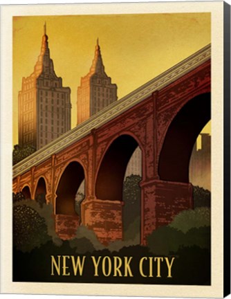 Framed Vintage New York Print