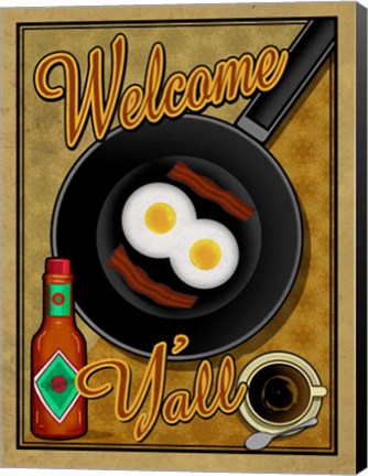 Framed Welcome Y&#39;all Print