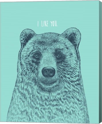 Framed I Like You Bear Print