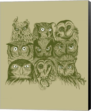 Framed Nine Owls Print