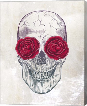 Framed Skull Roses Print