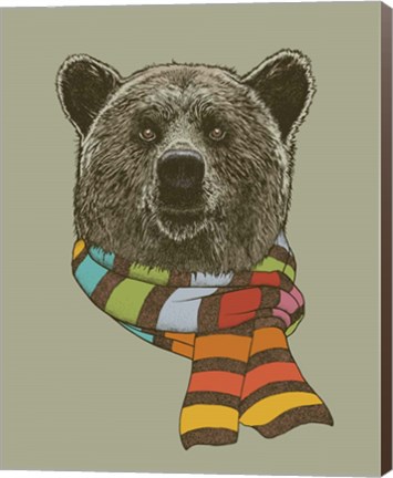 Framed Bear Scarf Print