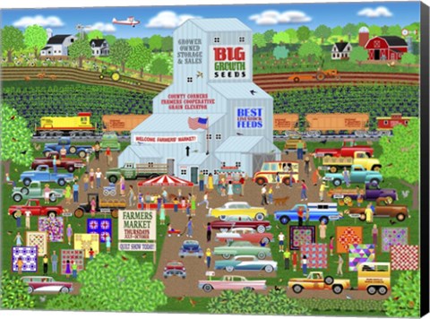 Framed County Corner Farmers Market Print