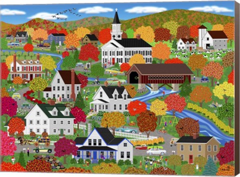 Framed New England Autumn Print