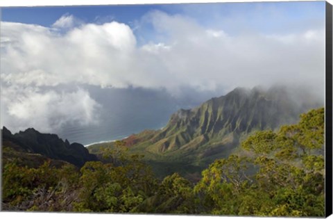 Framed Kauai Kalalou Canyon Print