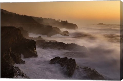 Framed Oregon Shore Acres SP Dusk Print