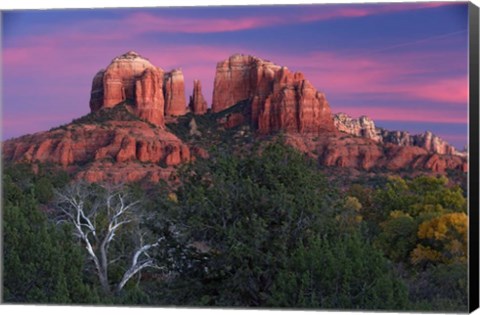 Framed Sedona Cathedral Rock Dusk Print