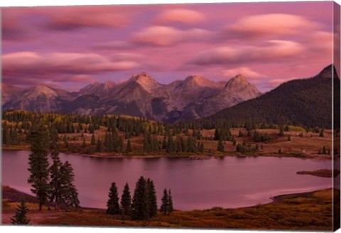 Framed Silverton Lake Dusk Print